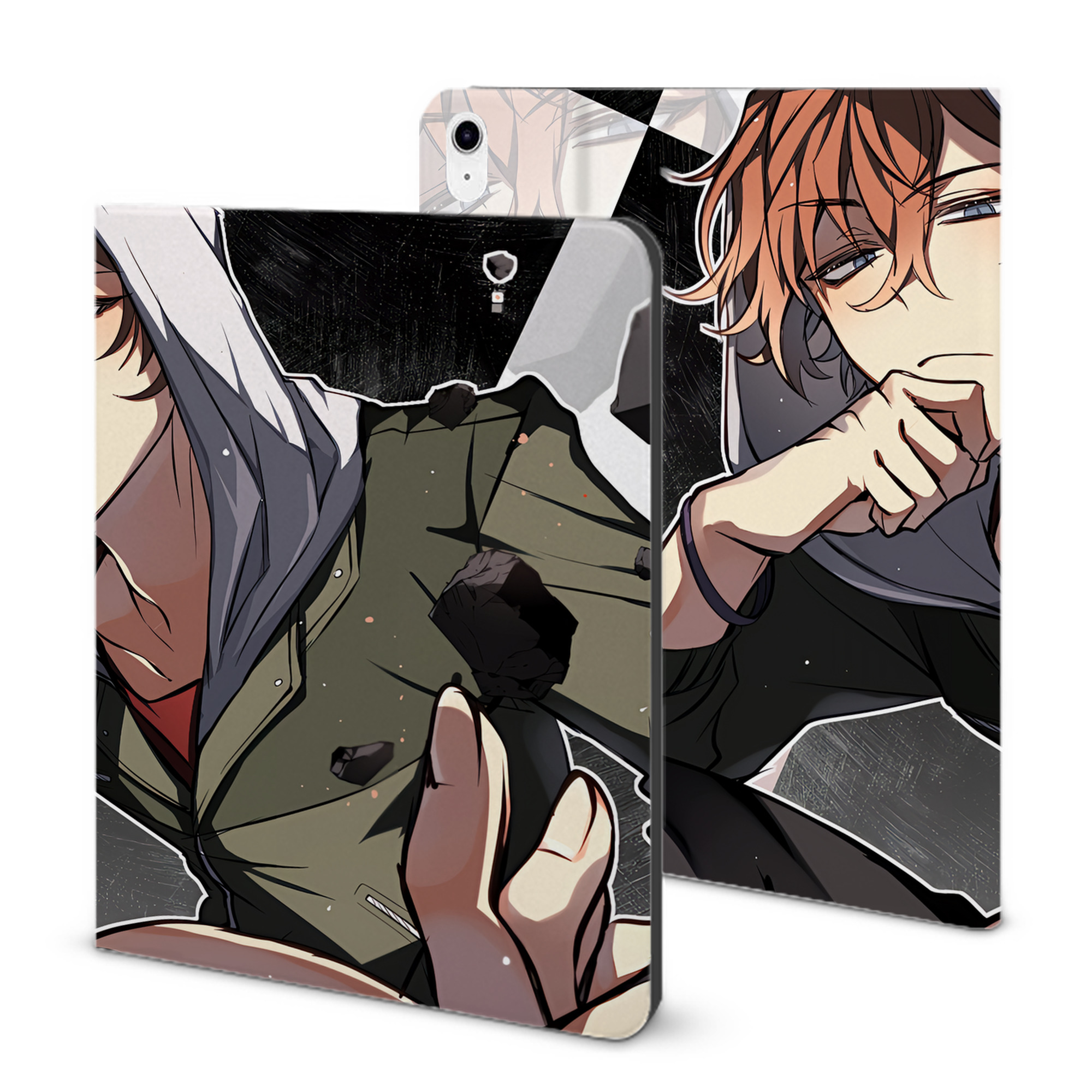 （画像用） 文豪ストレイドッグス Bungo Stray Dogs IPad ケース ブック型 PUレザー TPU 耐衝撃 軽量 薄型 ペン収納なし 全面保護 IPad 各モデル対応